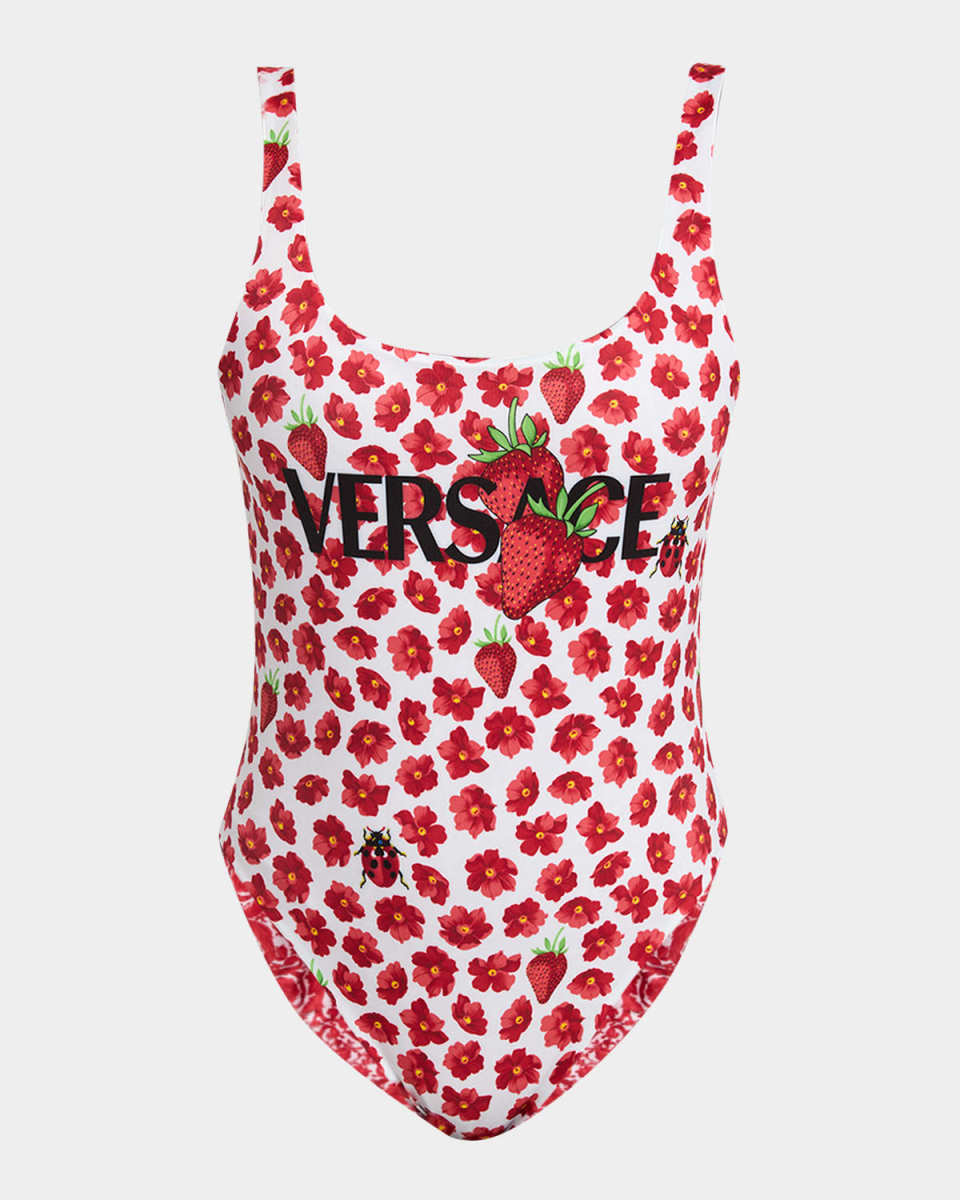 Strawberry Garden Barocco Reversible One-Piece Swimsuit